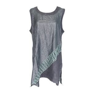 Euro Subversive Asymmetrical Embellished Top Neslay Collection - Size XL